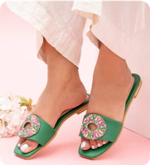 Sandalia verde con centro (SandaliaS)