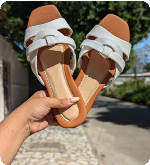 Sandalia café con blanco (FiCherS01)