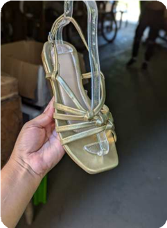 Sandalia plana con correa dorada (FiCher02)